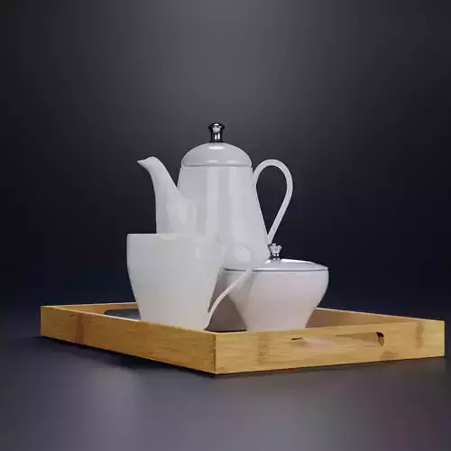 TeaPot and SugarPot with Tray