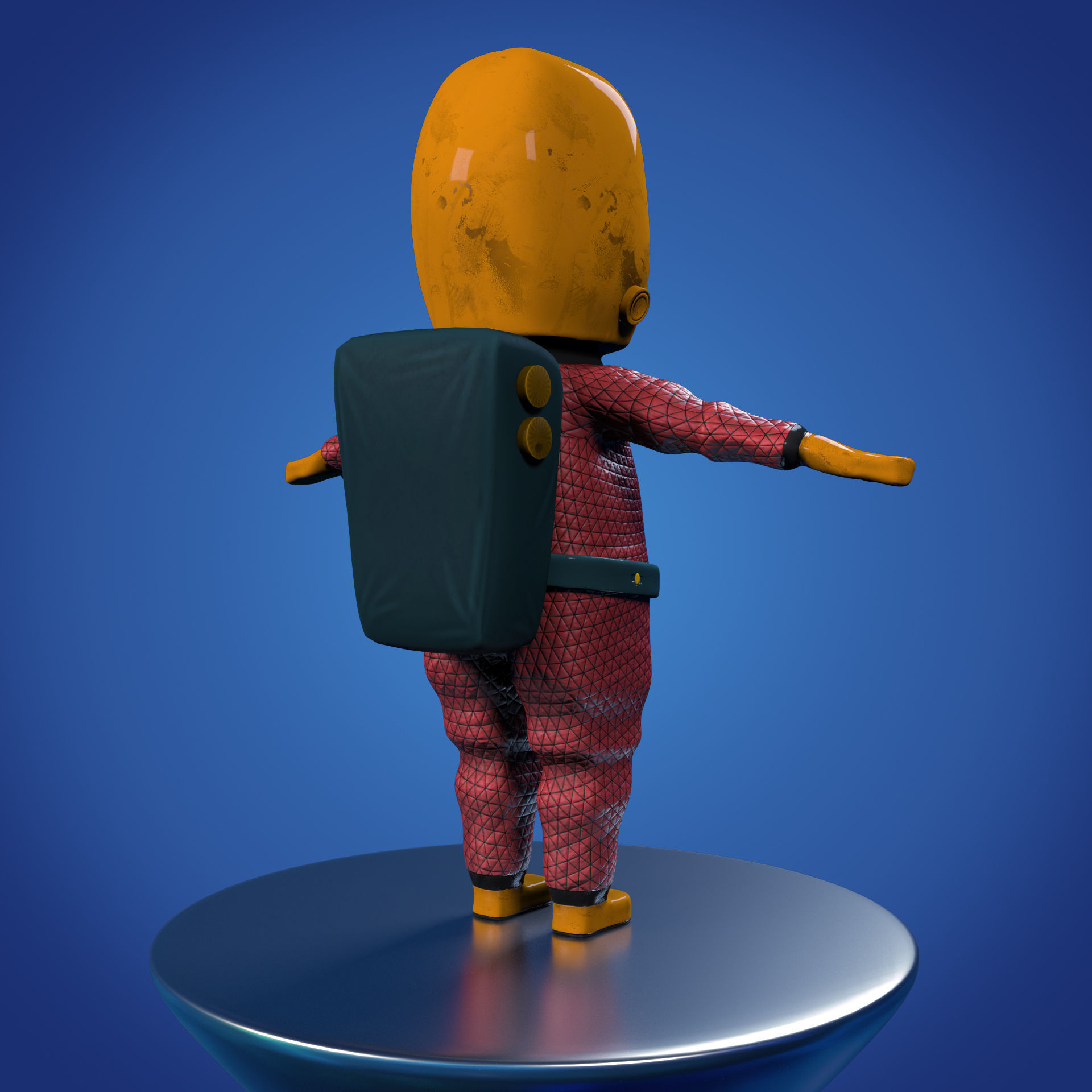 Astro Team Low-poly 3D model_9