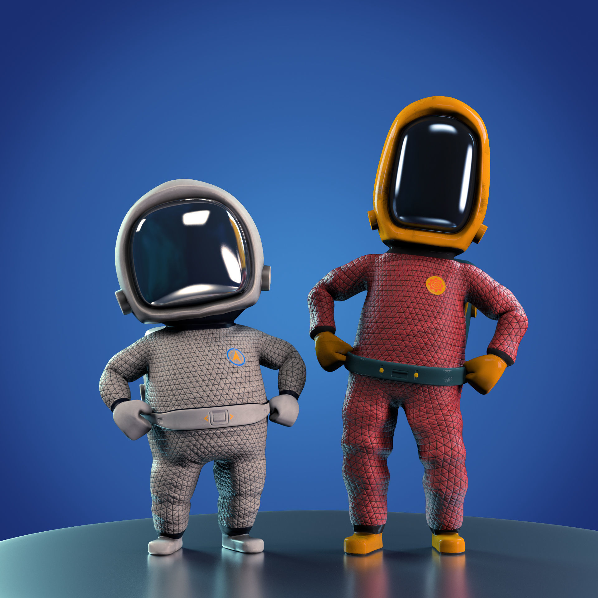 Astro Team Low-poly 3D model_13