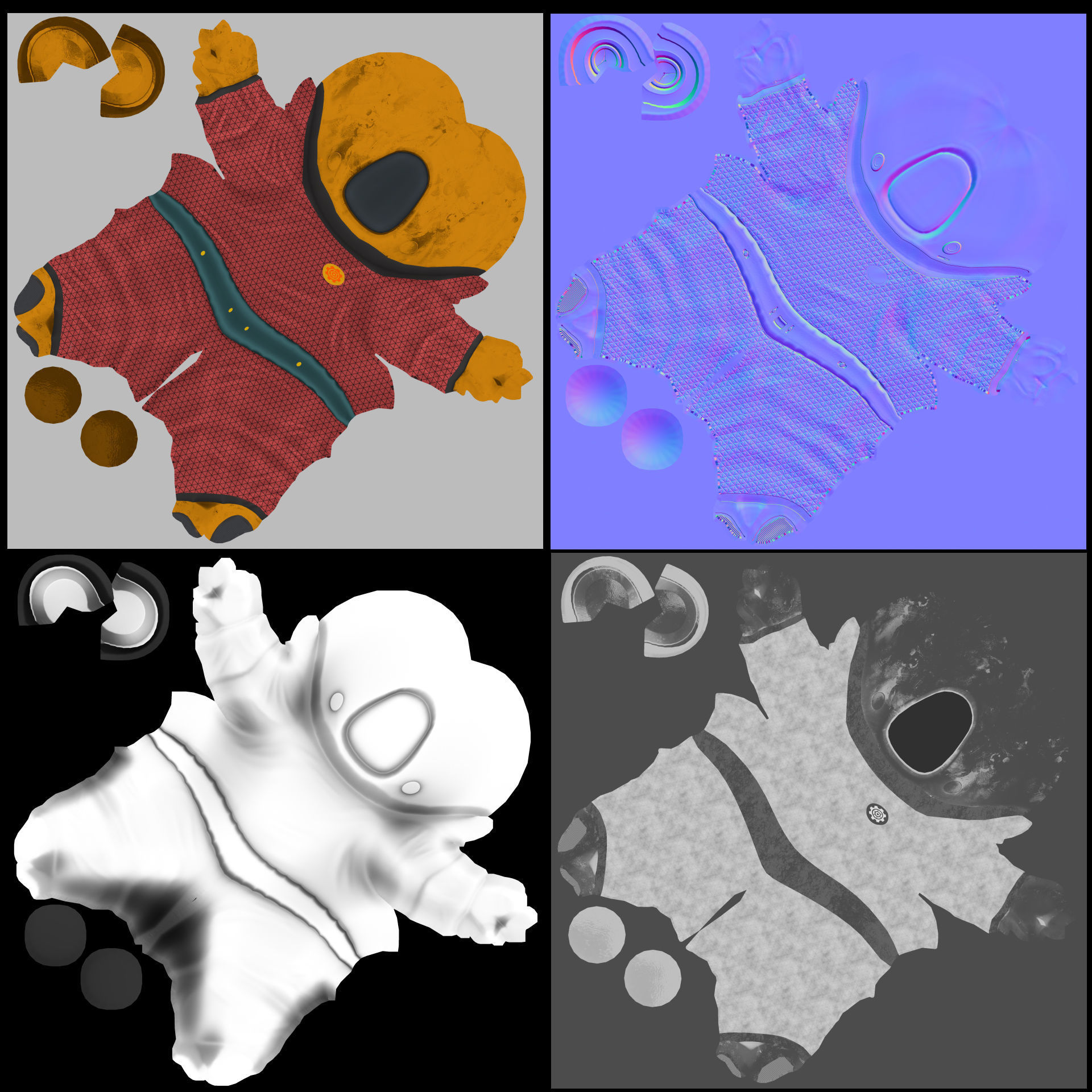 Astro Team Low-poly 3D model_17