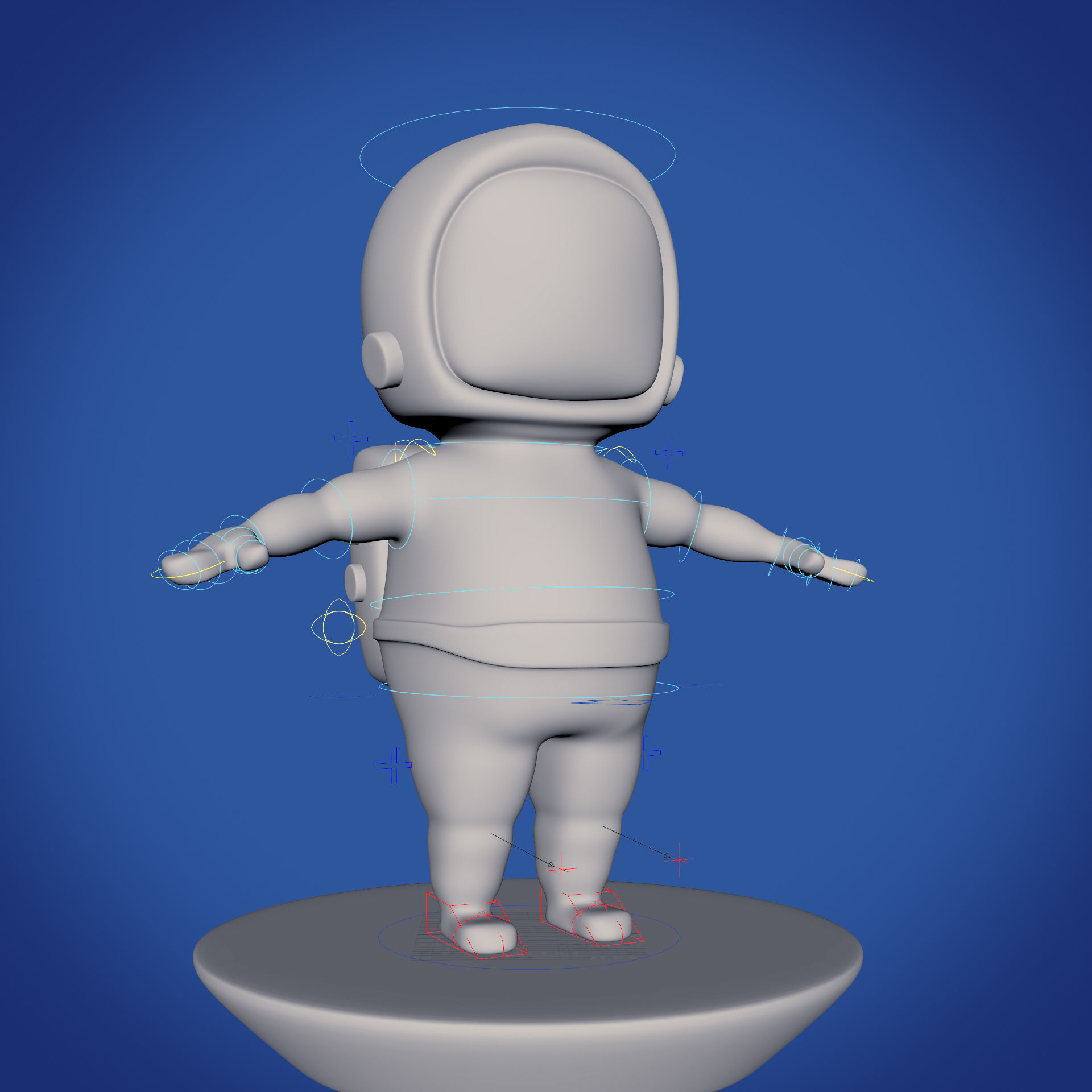 Astro Team Low-poly 3D model_4