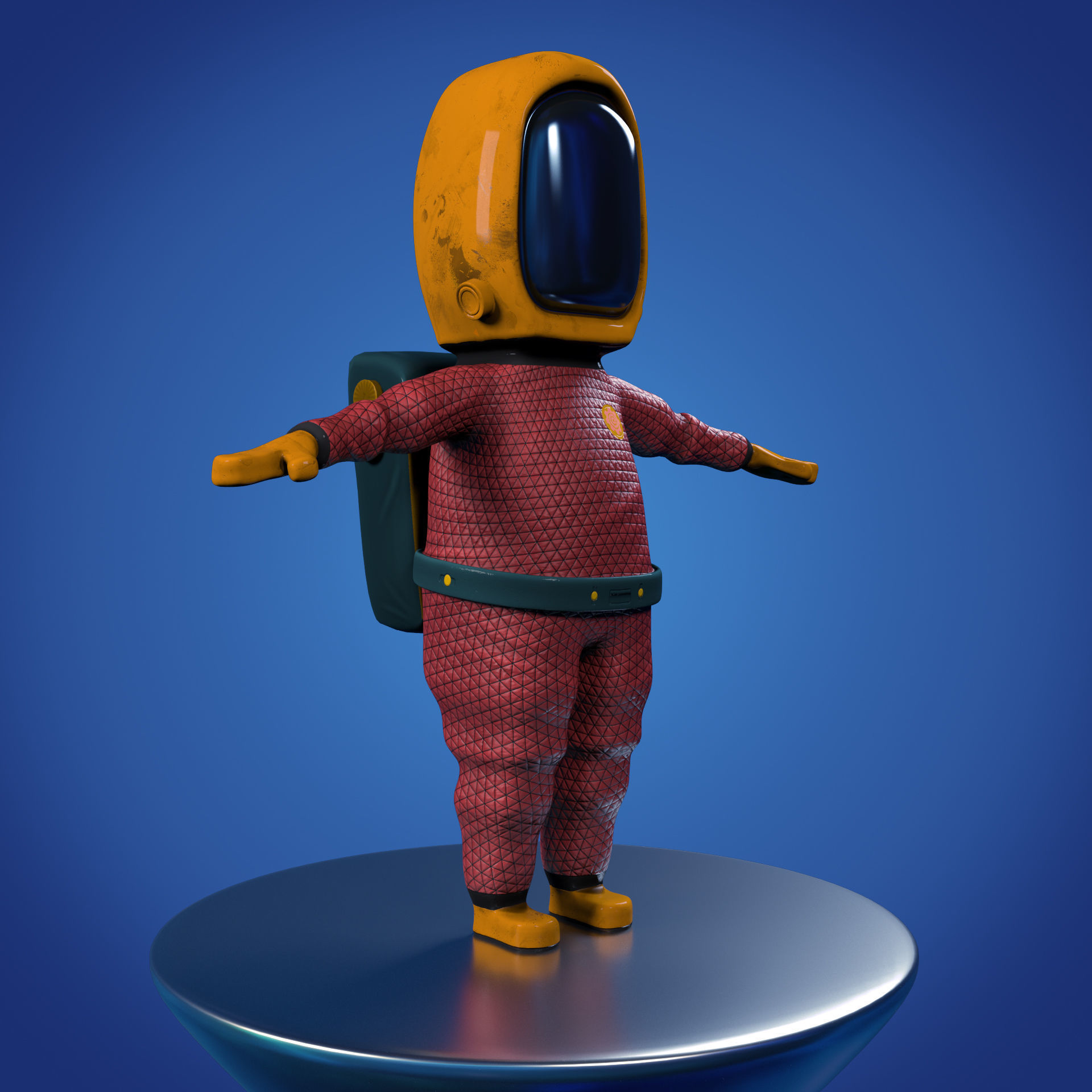 Astro Team Low-poly 3D model_8