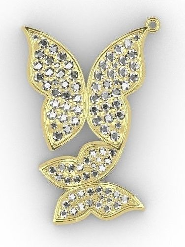  studded butterfly pendant 3D print model