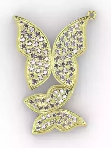  studded butterfly pendant 3D print model