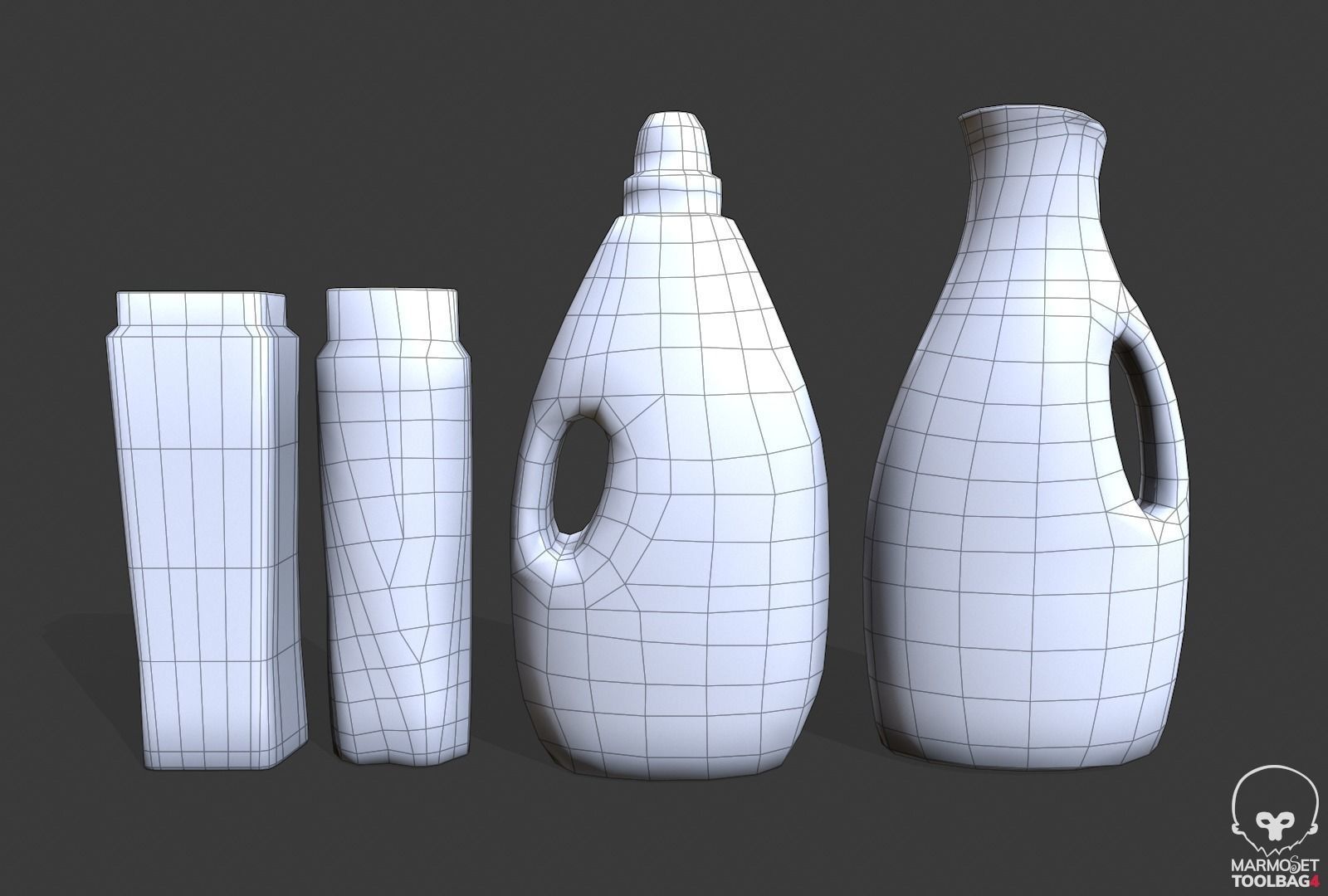 lowpoly household cleaning bottles  Low-poly 3D model_5