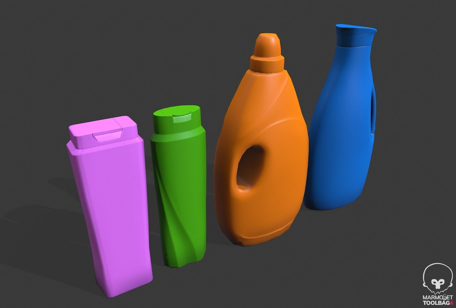 lowpoly household cleaning bottles  Low-poly 3D model_1