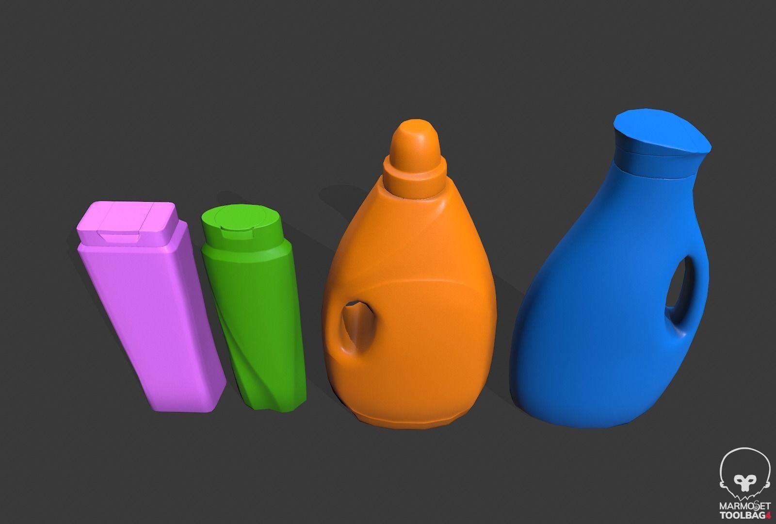 lowpoly household cleaning bottles  Low-poly 3D model_3