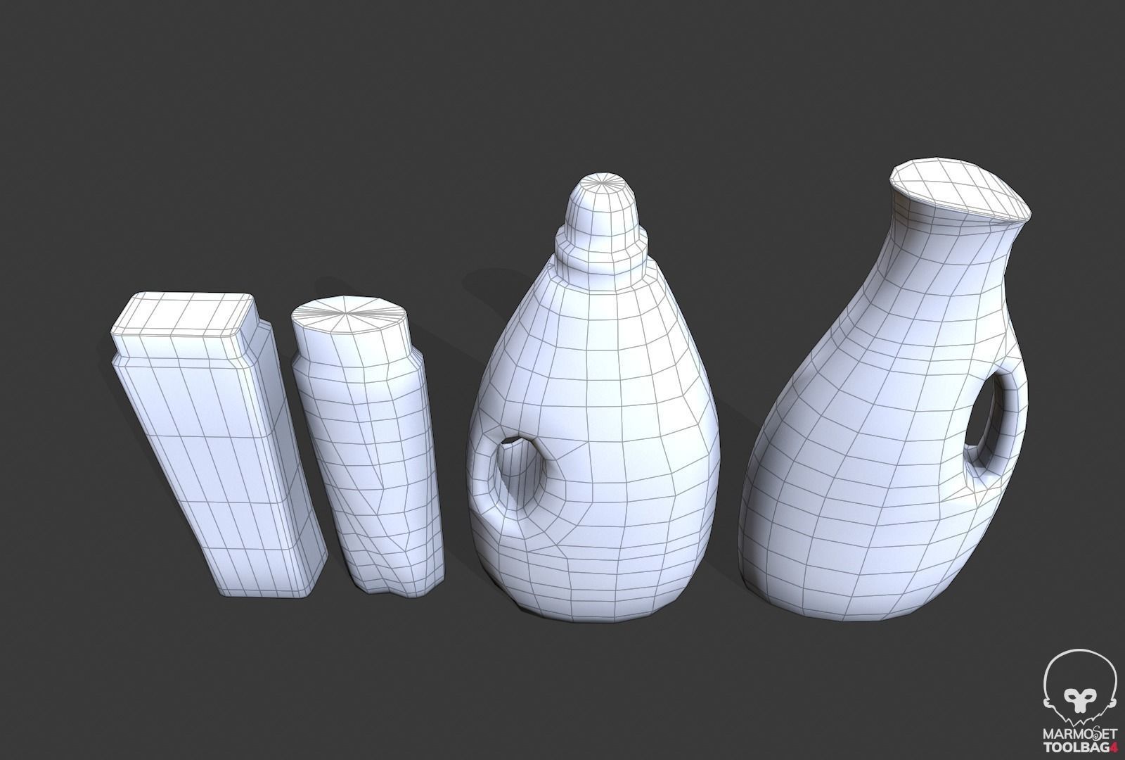 lowpoly household cleaning bottles  Low-poly 3D model_6