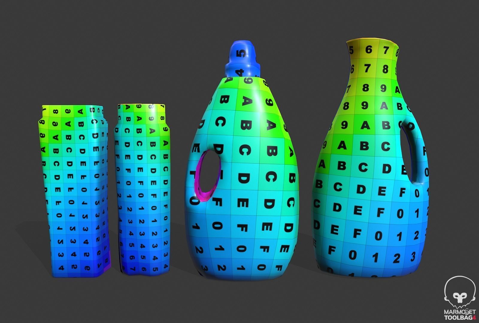 lowpoly household cleaning bottles  Low-poly 3D model_4