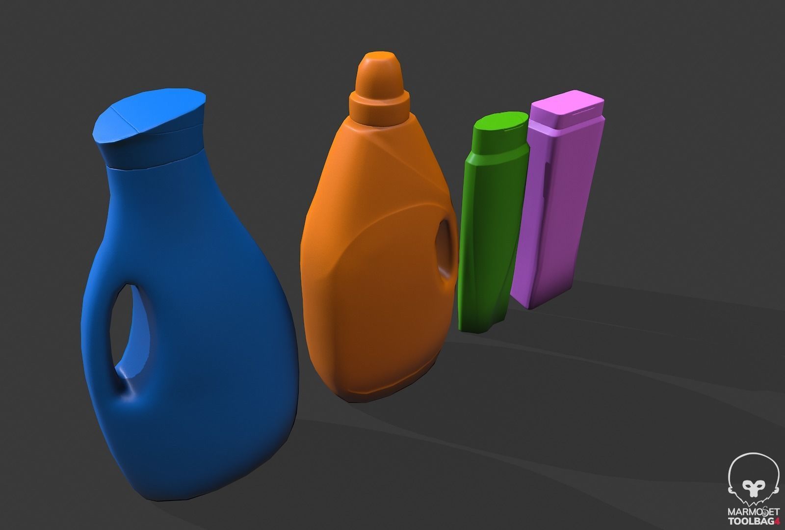 lowpoly household cleaning bottles  Low-poly 3D model_2
