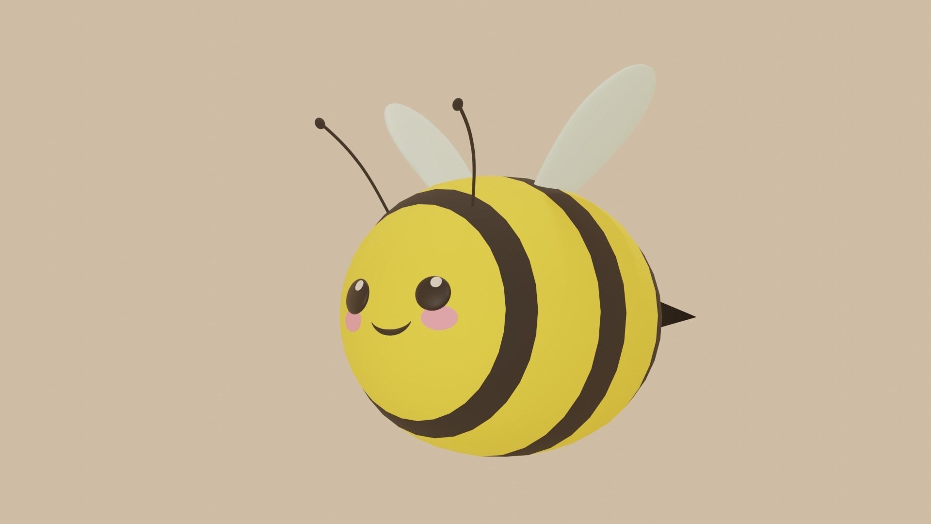 cute little bee Free low-poly 3D model