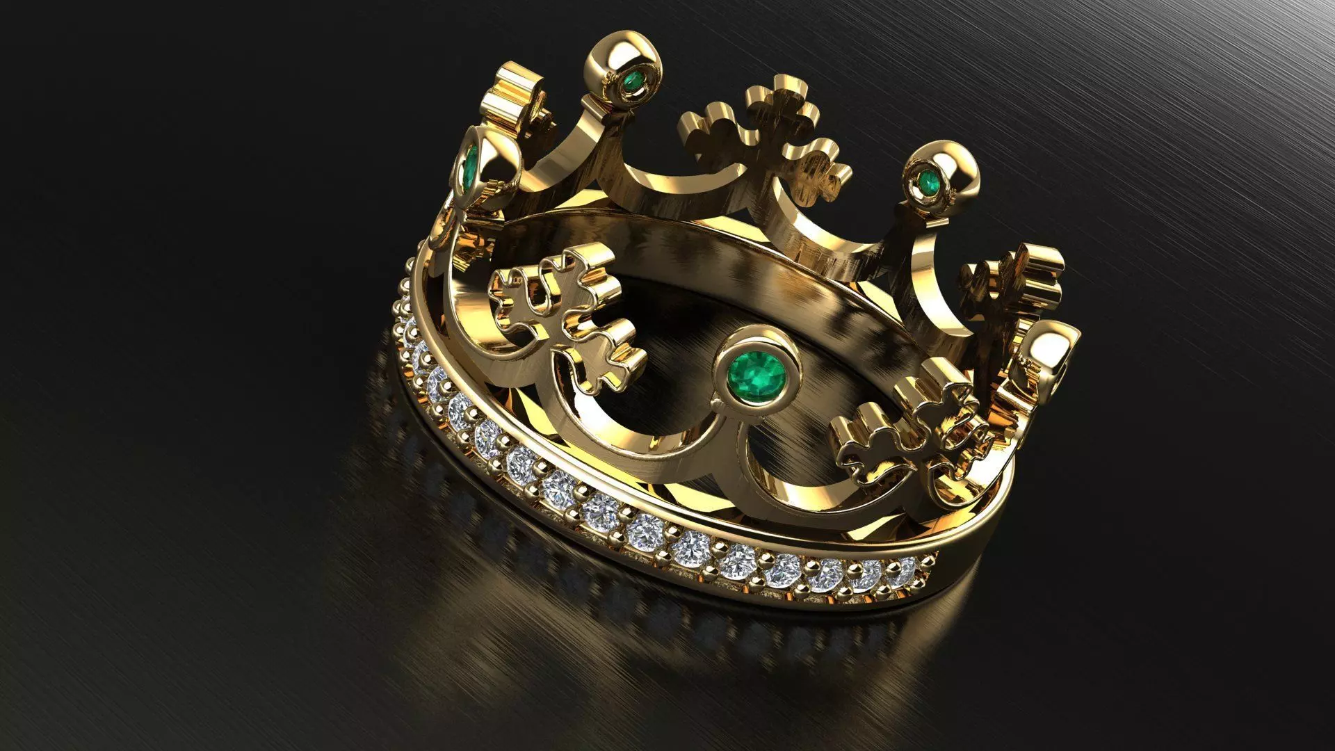 crown ring 3D print model_0