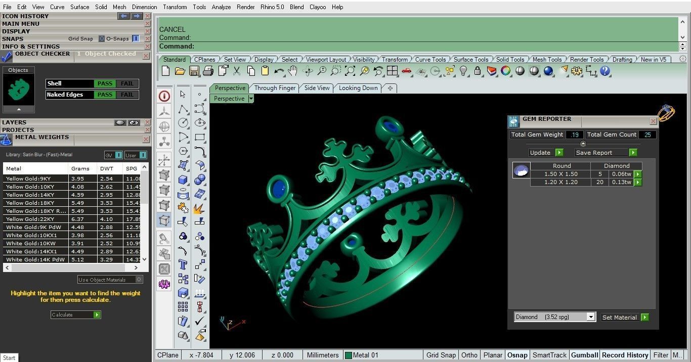 crown ring 3D print model_2