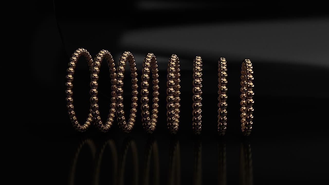 Balls Ring - 8 sizes 3D print model_2