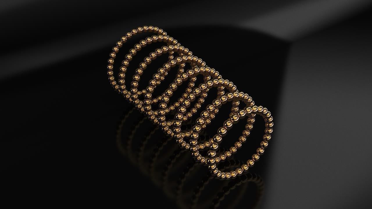 Balls Ring - 8 sizes 3D print model_1