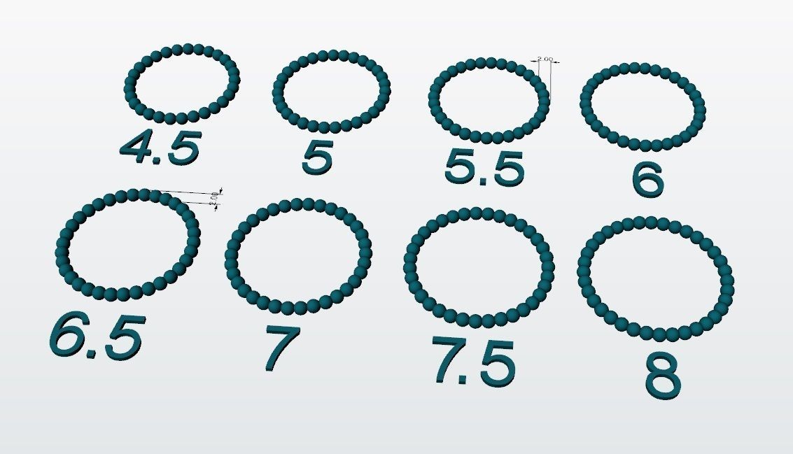 Balls Ring - 8 sizes 3D print model_7