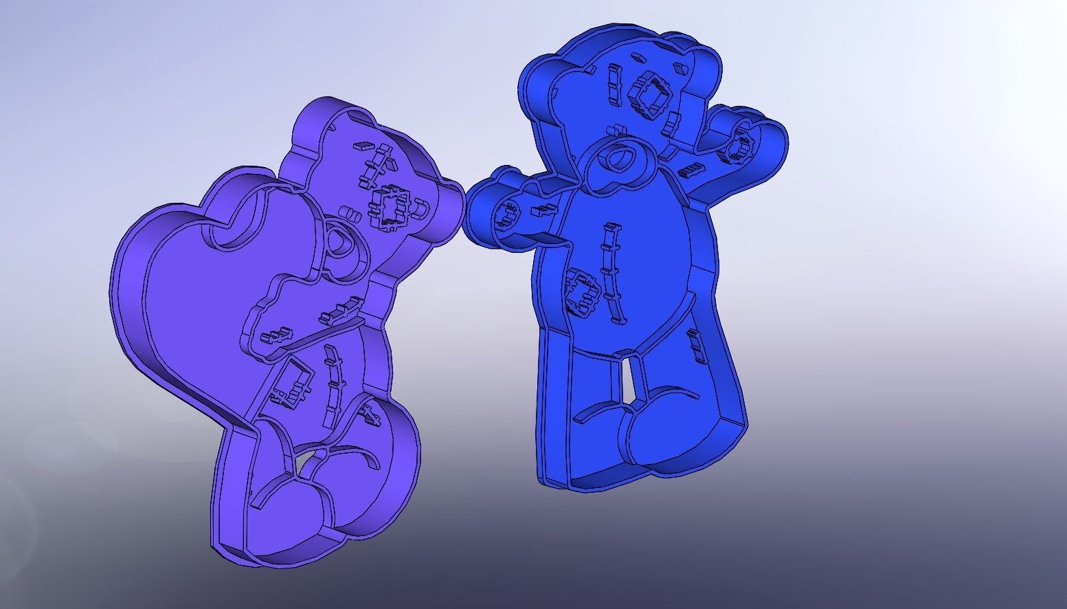 Teddy bear shirt- 100 mm - 2 pcs 3D print model_0