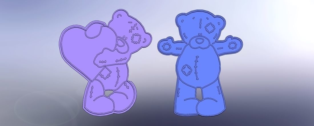 Teddy bear shirt- 100 mm - 2 pcs 3D print model_4