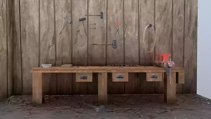 Workbench room with bench