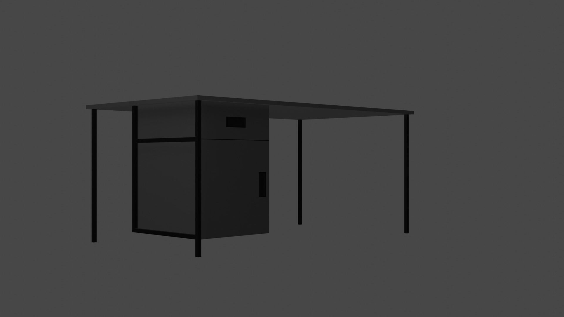 Office Table Free 3D model_1
