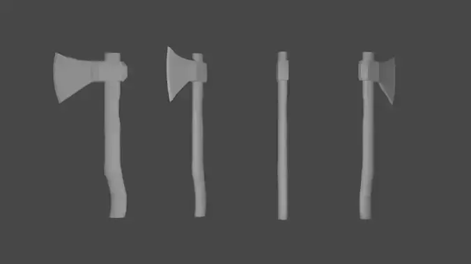 3d Axe Model four different axes
