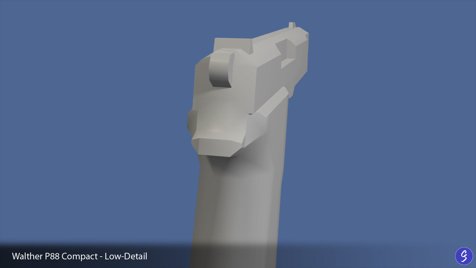 Low-Polygon Walther P88 Compact 9mm Pistol Low-poly 3D model_62