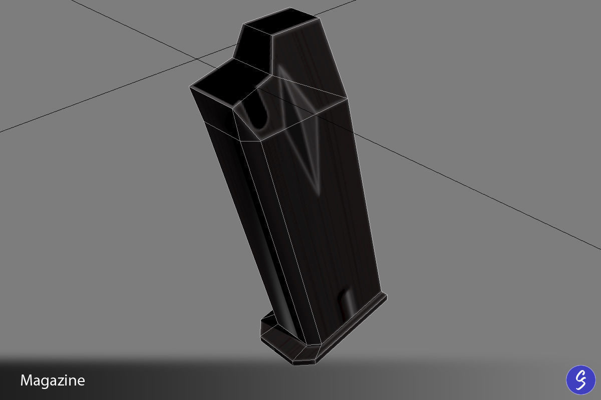 Low-Polygon Walther P88 Compact 9mm Pistol Low-poly 3D model_68