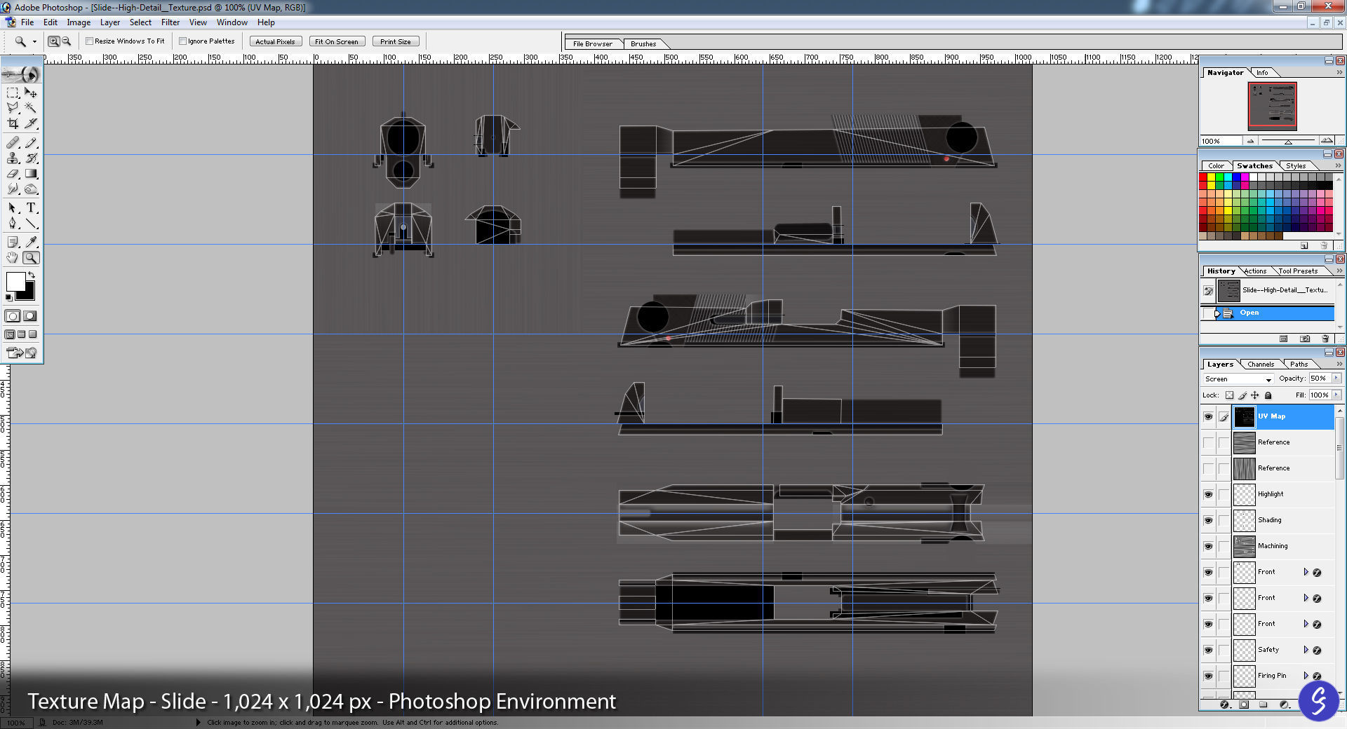 Low-Polygon Walther P88 Compact 9mm Pistol Low-poly 3D model_70
