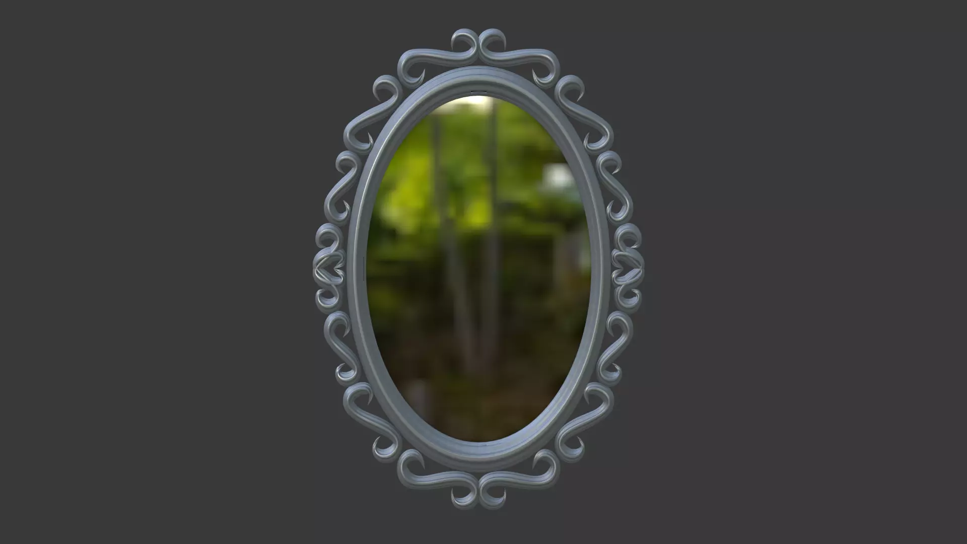 Oval Mirror Frame 3D model_0