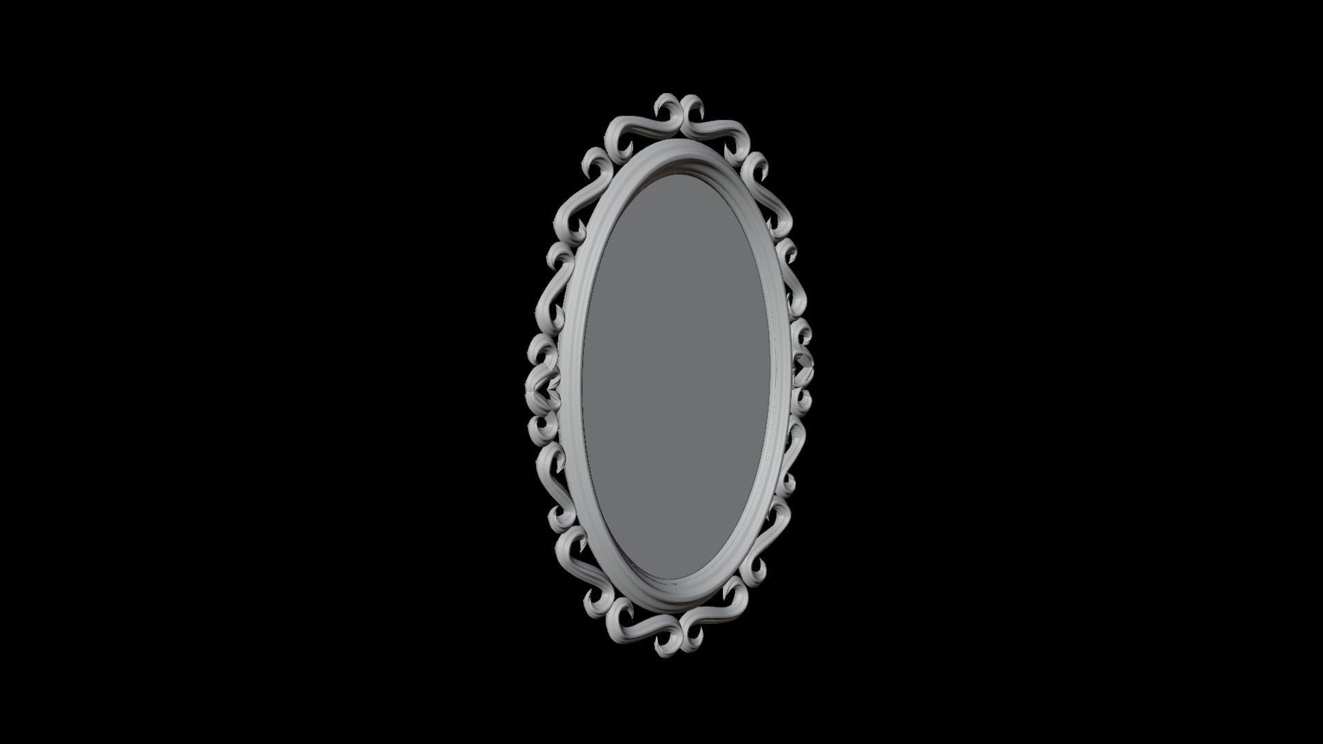 Oval Mirror Frame 3D model_4