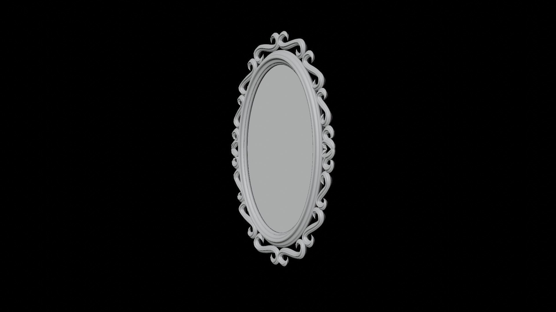 Oval Mirror Frame 3D model_2