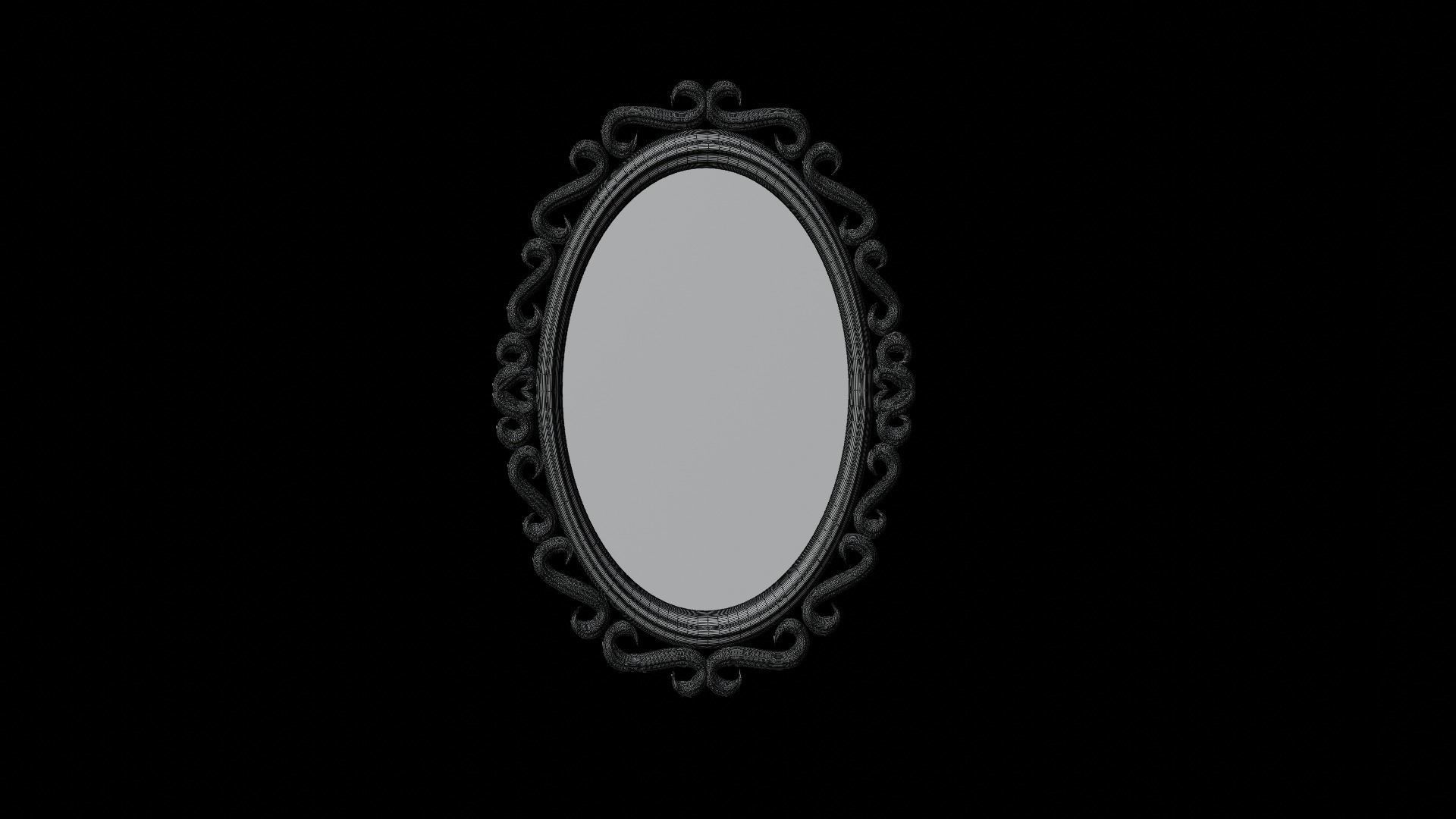 Oval Mirror Frame 3D model_3
