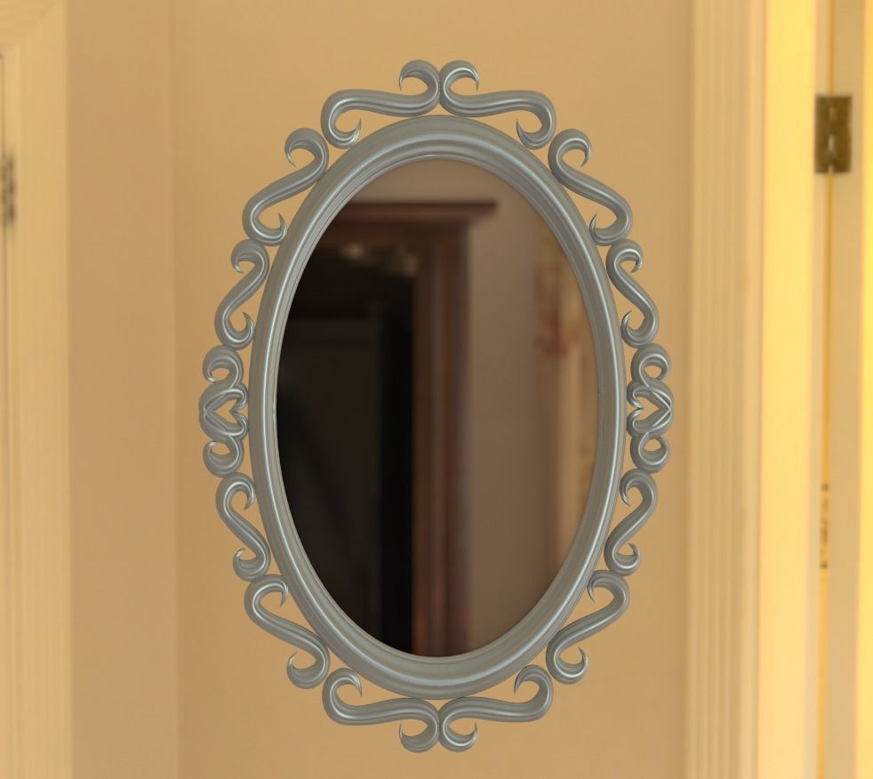 Oval Mirror Frame 3D model_7