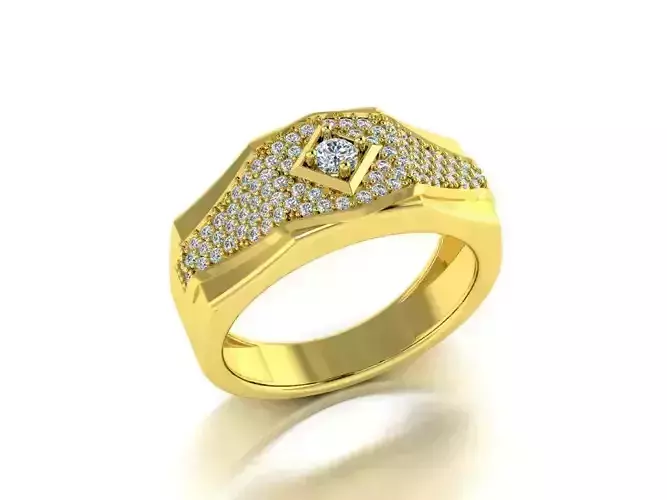 Men Diamond Jewelry Ring 3D print model