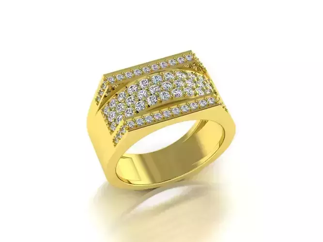 Men Diamond Jewelry Ring 3D print model