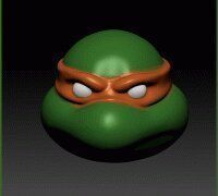 TMNT Head Action Figure 3D print model_2