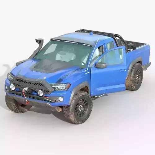 Generic Pickup Truck Lowpoly  with PBR Textures Low-poly 3D model