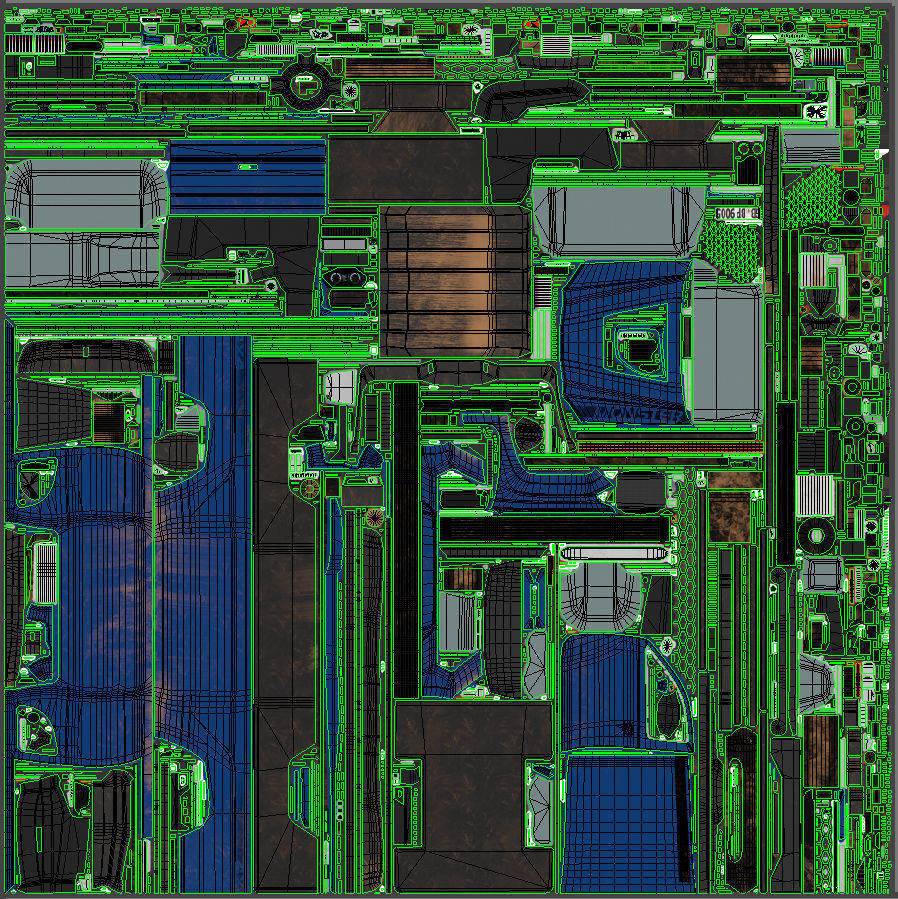 Generic Pickup Truck Lowpoly with PBR Textures Low-poly 3D model_14