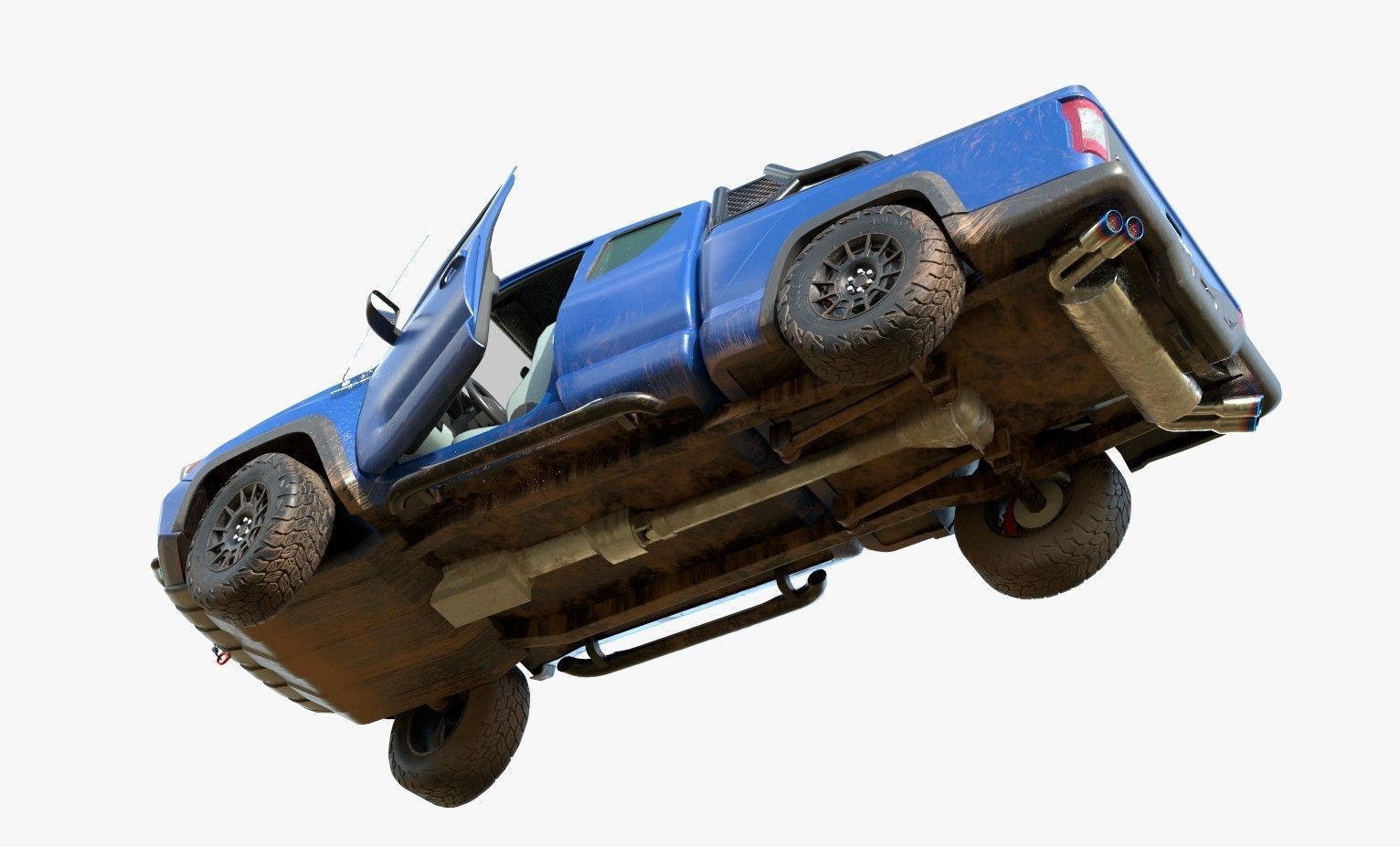 Generic Pickup Truck Lowpoly with PBR Textures Low-poly 3D model_9