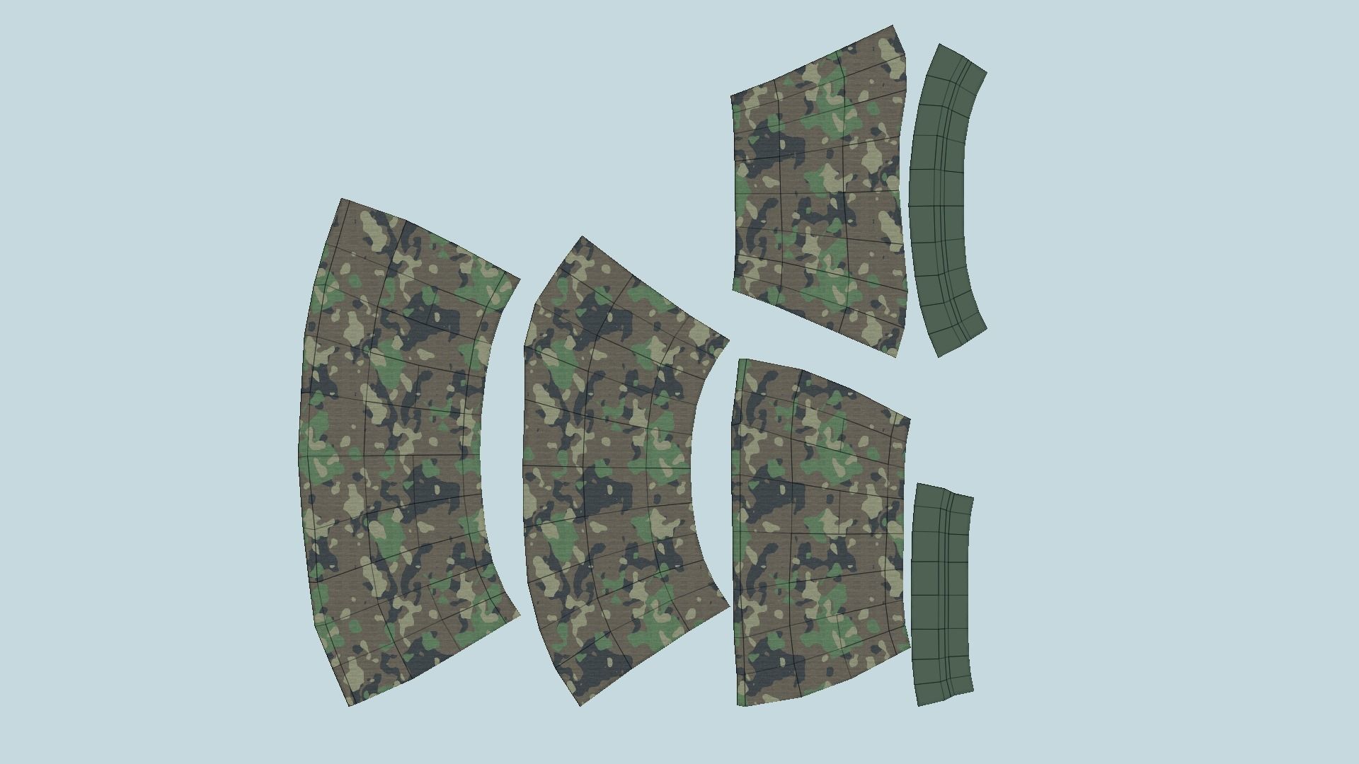 Camouflage Female Skirt - Character Fashion Design Low-poly 3D model_5