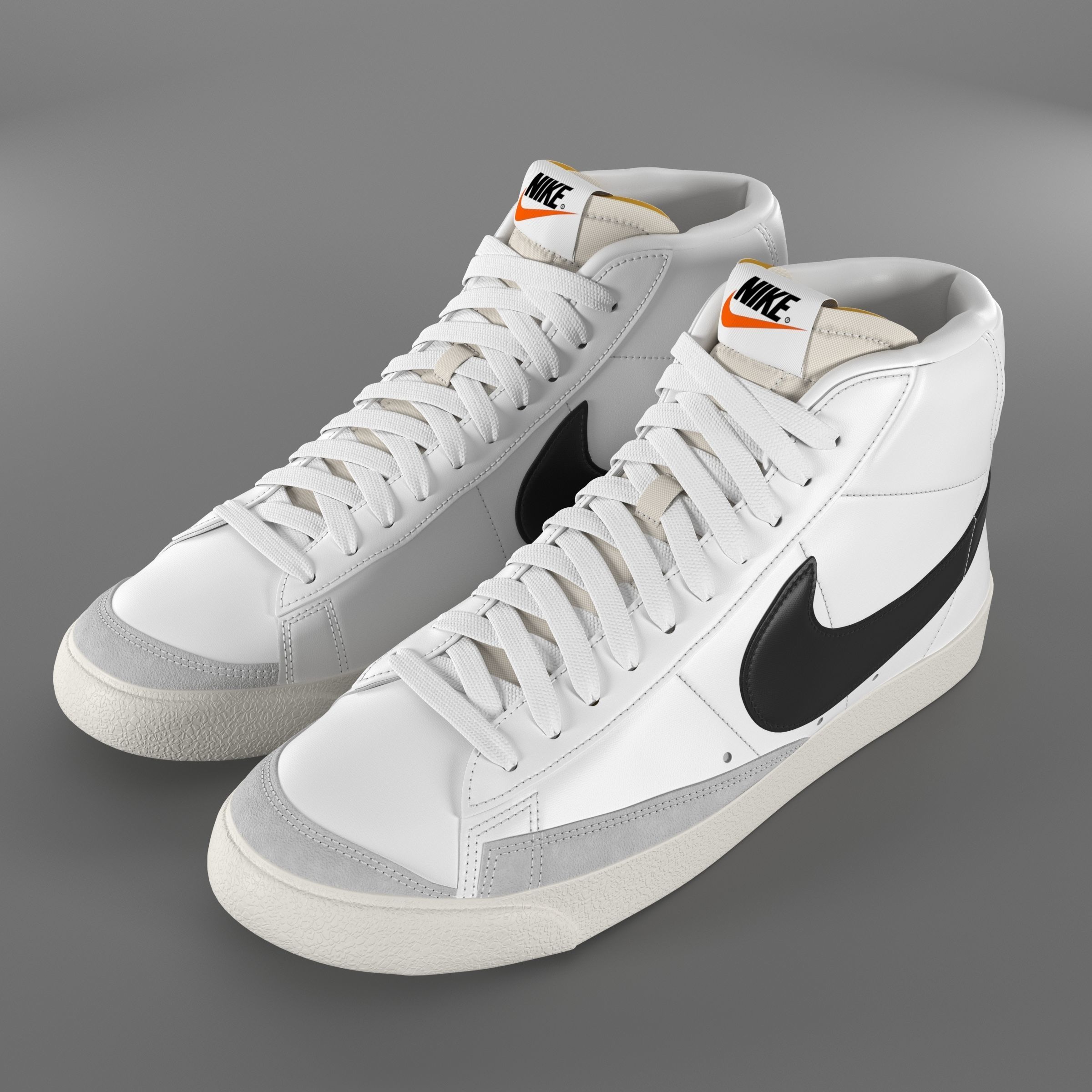 Nike Blazer Mid 77 Vintage PBR Low-poly 3D model_4