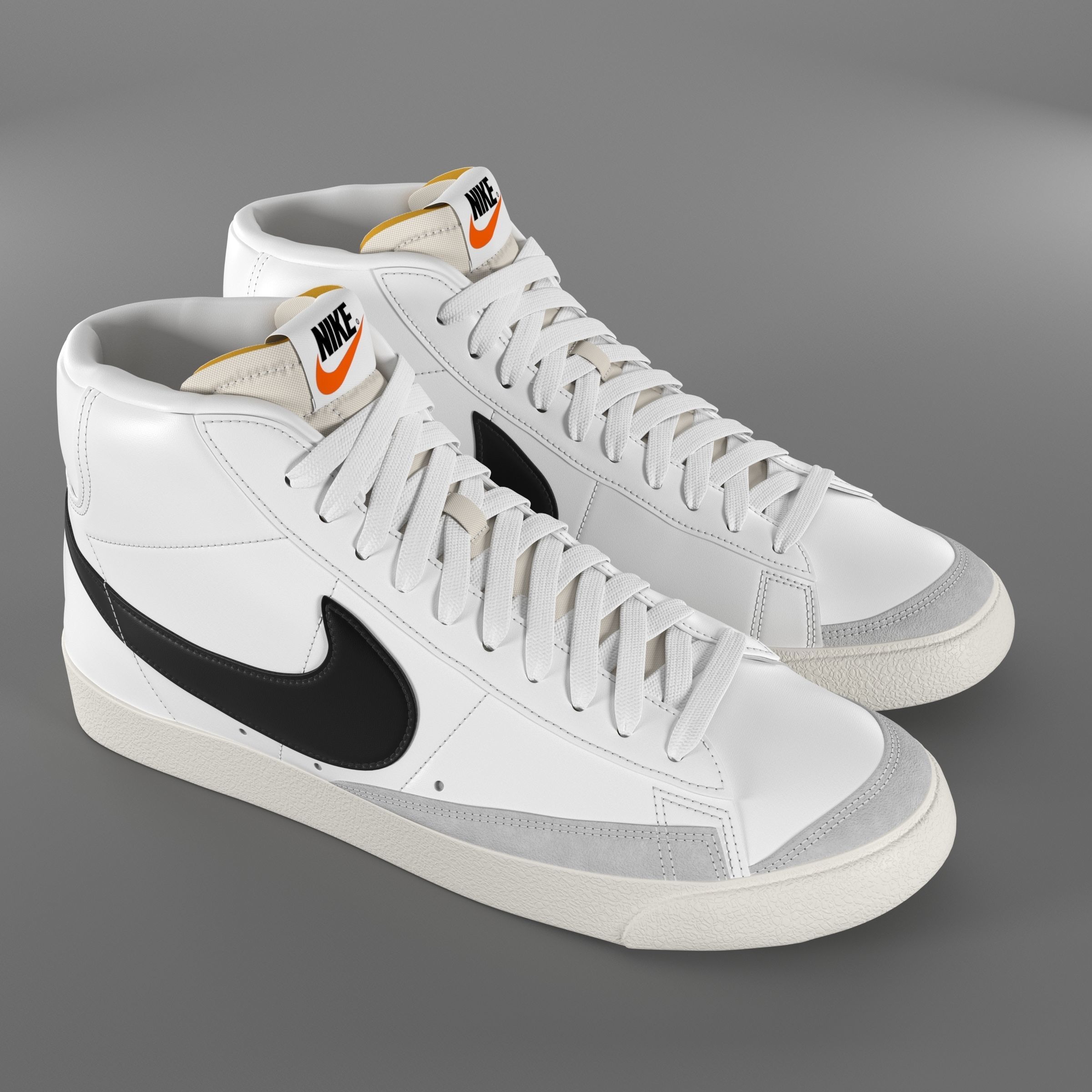 Nike Blazer Mid 77 Vintage PBR Low-poly 3D model_5