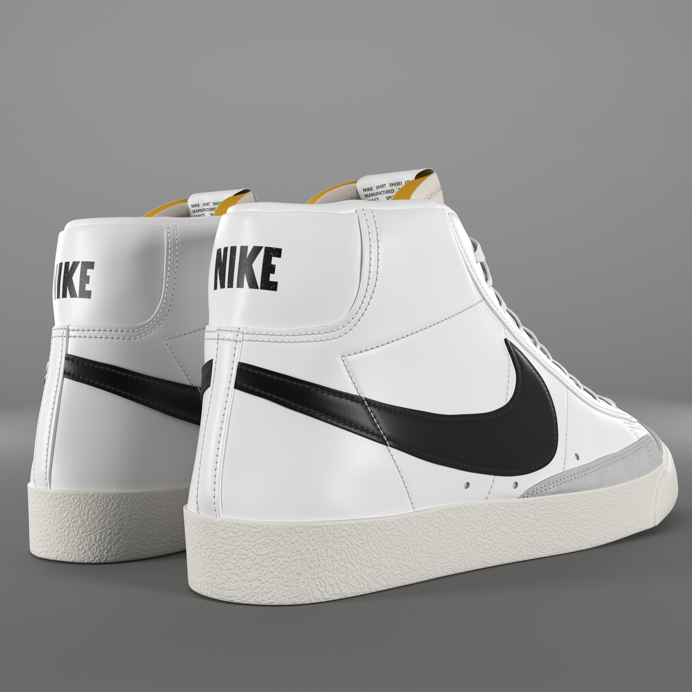 Nike Blazer Mid 77 Vintage PBR Low-poly 3D model_3