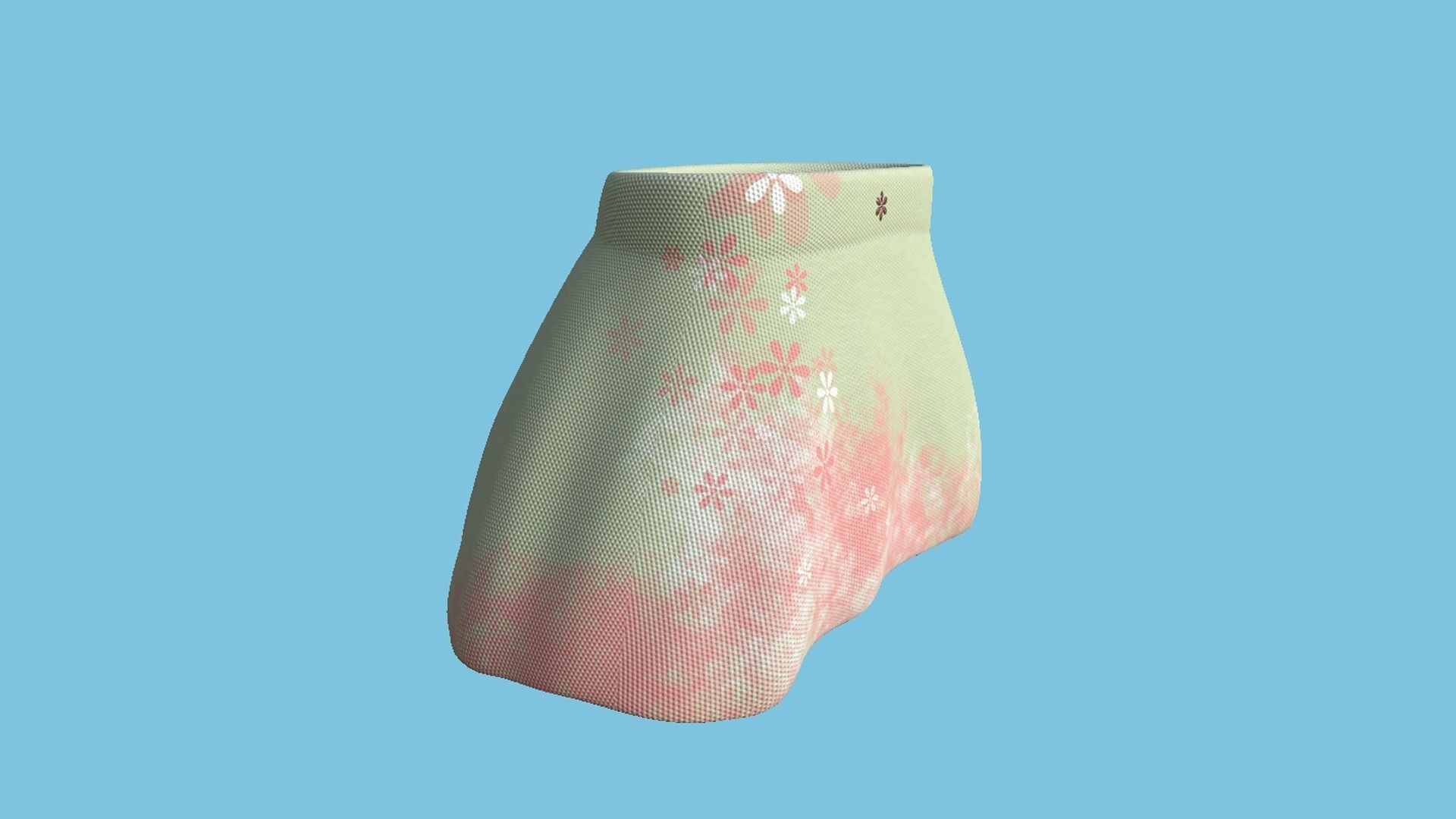 Flowers Female Skirt - Character Fashion Design Low-poly 3D model_2
