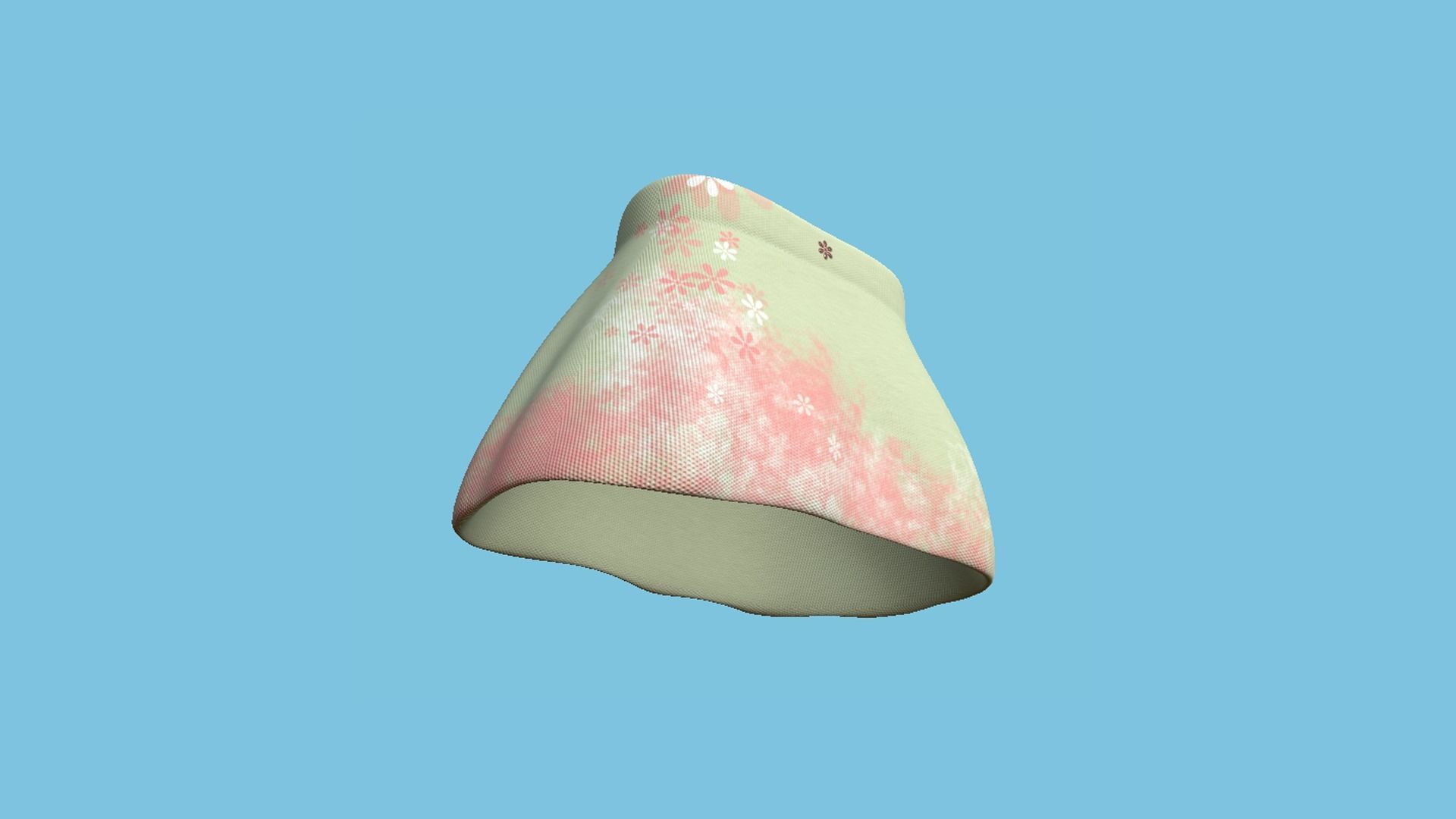 Flowers Female Skirt - Character Fashion Design Low-poly 3D model_4