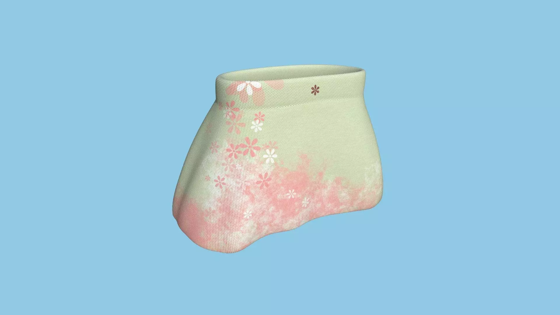 Flowers Female Skirt - Character Fashion Design Low-poly 3D model_0