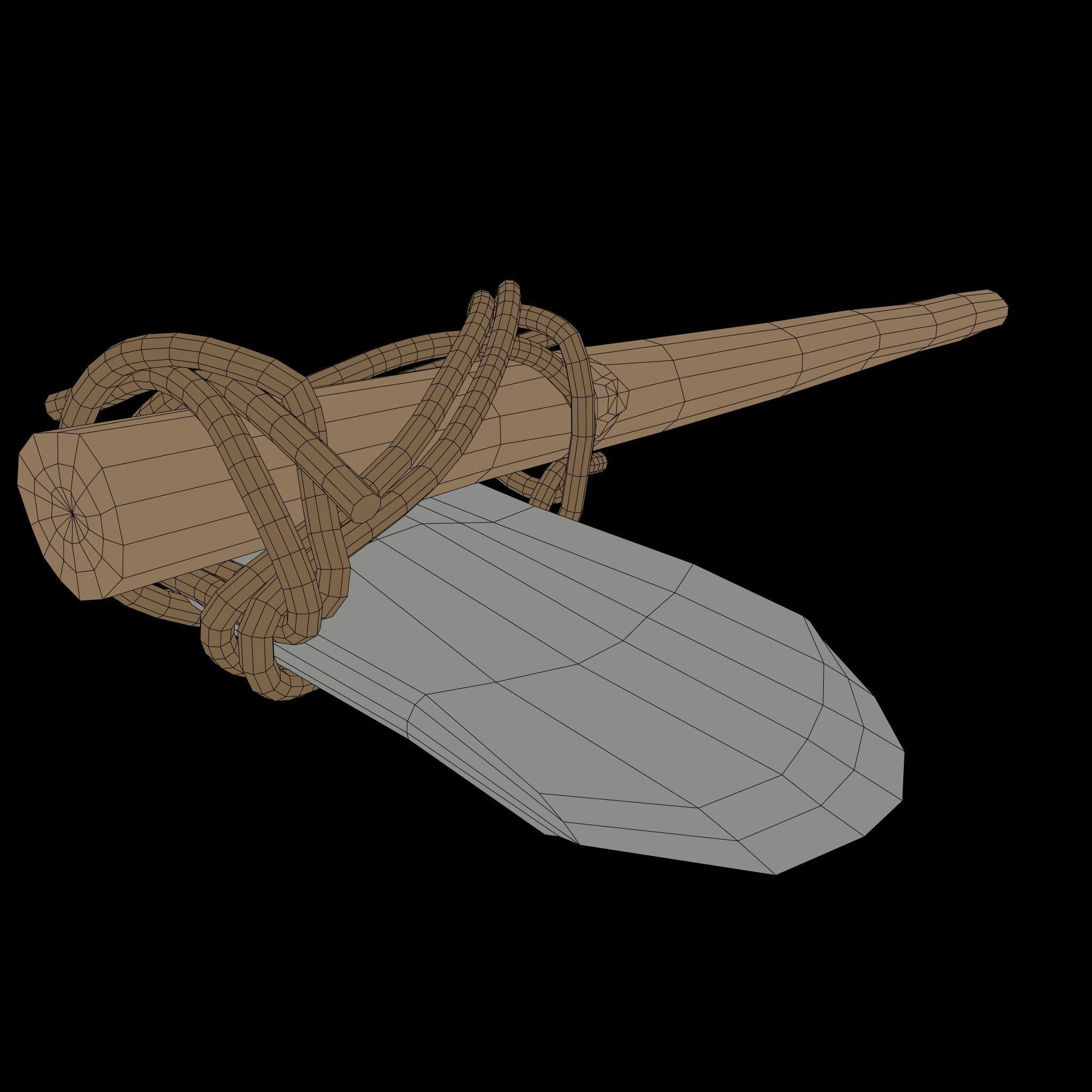 Rock Axe Low-poly 3D model_12