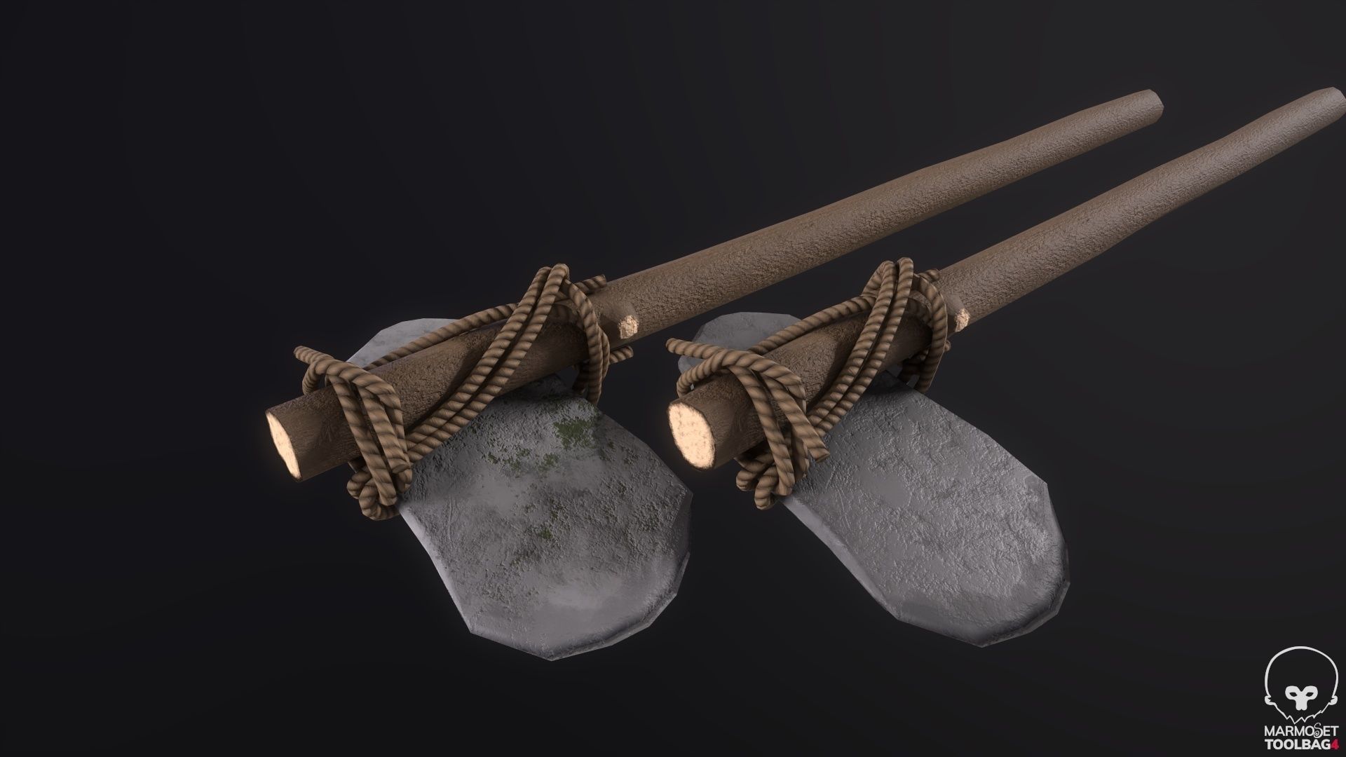 Rock Axe Low-poly 3D model_10
