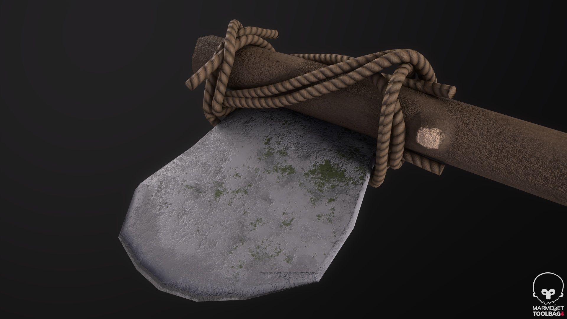 Rock Axe Low-poly 3D model_7