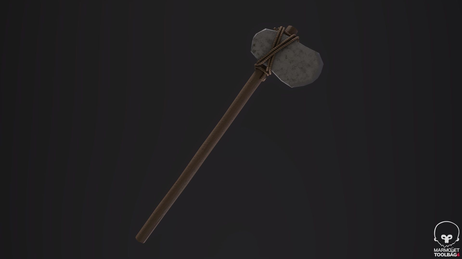 Rock Axe Low-poly 3D model_4